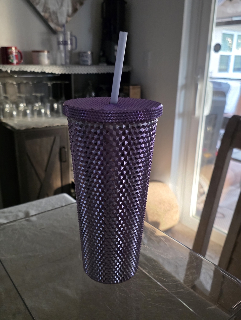 Lavender Purple Tumbler w/Straw